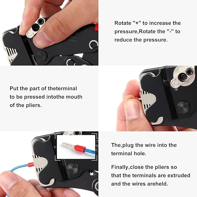Zhushan Ferrule Crimping Tool,16-4A Front Loading Ferrule Crimper from 30-5AWG (0.08-16mm²) for Wire End Sleeves and Wire End Terminal