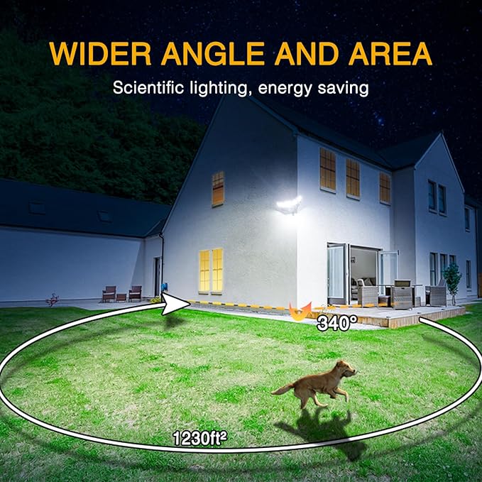 Onforu 5 Heads 55W LED Security Lights Motion Sensor Outdoor, 360° Wide Angle Illumination, 5000LM Flood Light, 6500K, IP65 Waterproof, Hardwired Wall Light for Garage, Yard, Porch, Entryway (White)