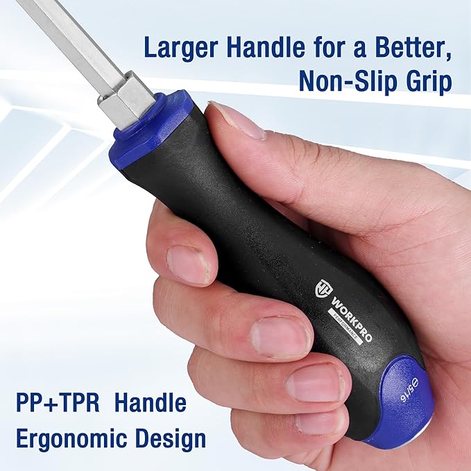 WORKPRO Magnetic Screwdriver Set 11-Piece, Screw Driver Set Kit with Wall Mount Rack, Includes Slotted & Phillips Screwdrivers, Magnetic Screwdriver with Magnetizer Demagnetizer Tools