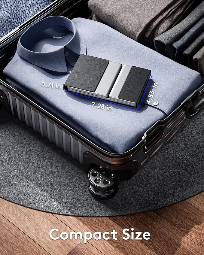 Samsers Foldable Bluetooth Keyboard with Touchpad, Full-Size Wireless Folding Keyboard with Backlight, Portable Travel Keyboards for iOS Android Windows Mac OS, Support 3 Device(BT5.1 x 3), Gray