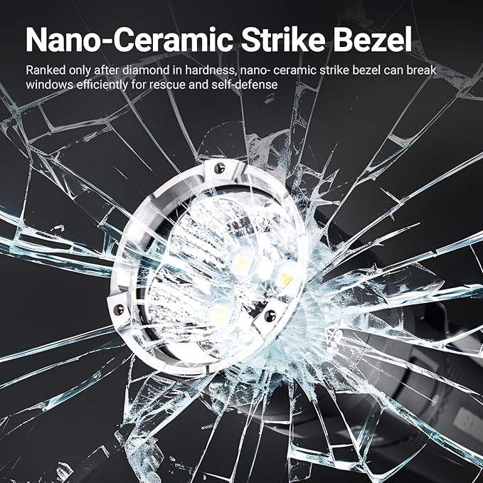 NEXTORCH P91 Tactical Flashlight High Lumens, 5000 Lumens Dual Switch Rechargeable Flashlight with 6 Modes & Strobe & Ceramic Glass Breaker for Night Duty, Breakout Operations, Tactical Training, etc
