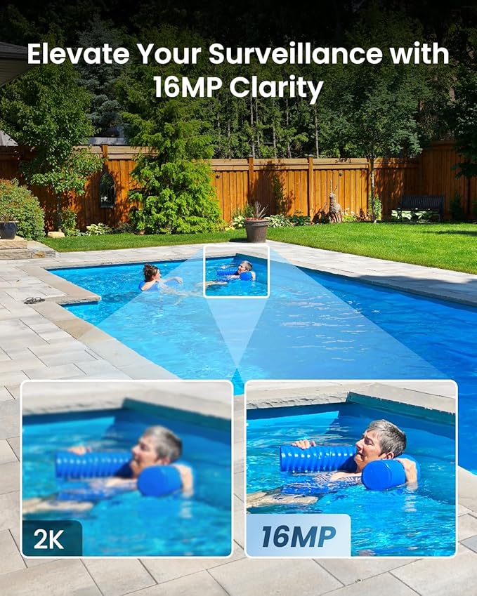 REOLINK 16MP WiFi Security Camera Outdoor, 180° Ultra-Wide Angle, Duo 3 WiFi, 2.4/5GHz Wi-Fi 6, Smart Detection, Color Night Vision, Two-Way Talk, IP67, Up to 512GB Storage, Plug-in Power (12V/2A)