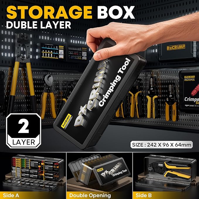 Waterproof Automotive Electrical Connectors Crimping Tool Kit, 1/2/3/4 Pin Waterproof Plugs, Ratchet Crimper for 24–14 AWG Wires, Includes Removal Tools for Car, Truck, RV, Boat Wiring Harness