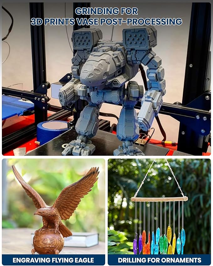 8V Cordless Rotary Tool, Rotary Tool Kit with LED Light, 5-Speed (Max 28000RPM), Upgraded Sanding Belt, 25pcs Rotary Tool Accessories for Grinding, Carving, Engraving, Polishing, Cutting, etc