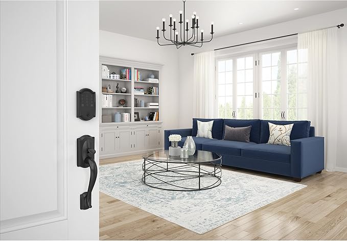 Schlage Encode Smart WiFi Deadbolt Lock for Front Door - Keyless Entry with App or Touchscreen - Works with Alexa, Hey Google, & Airbnb - Create Codes for Guests - Matte Black