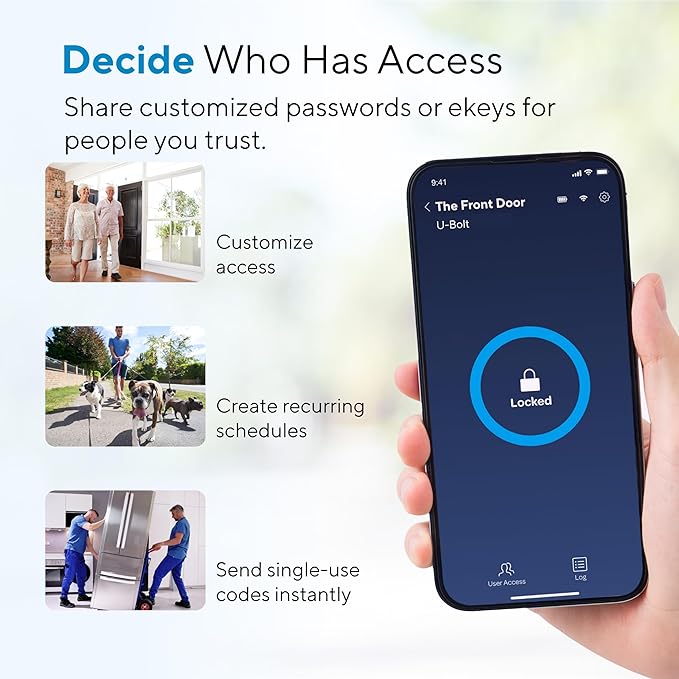 ULTRALOQ U-Bolt Smart Lock with WiFi Bridge, 6 in 1 Keyless Entry Door Lock with App Remote Control, Backlit Keypad, Auto Unlock, Smart Deadbolt Front Door, ANSI Grade 1, 1 Year Battery, Satin Nickel