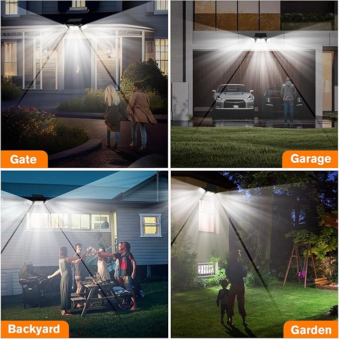 Solar Lights Outdoor, Quick Charge Solar Motion Deck Lights Outdoor for Deck with High Brightness, Larger Built-in Tempered Glass Panel, Sensitive PIR Motion Inductor (Remote,4 Pack)