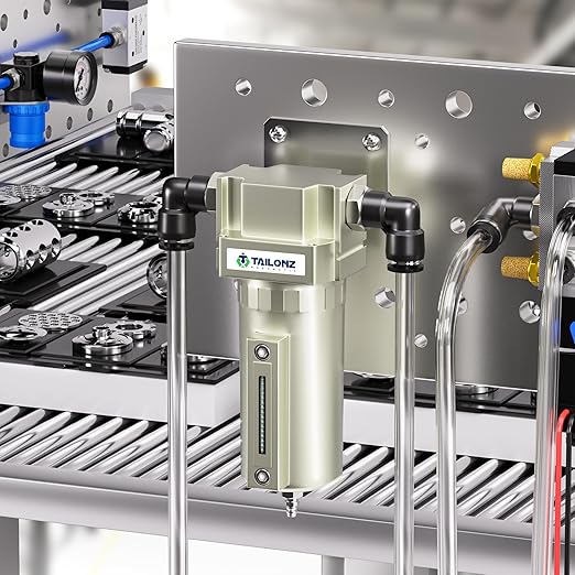 TAILONZ PNEUMATIC 3/4" NPT Industrial Grade Heavy Duty Particulate Air Filter with Metal Bowl - Paint Spray Compatible, Manual Drainage System