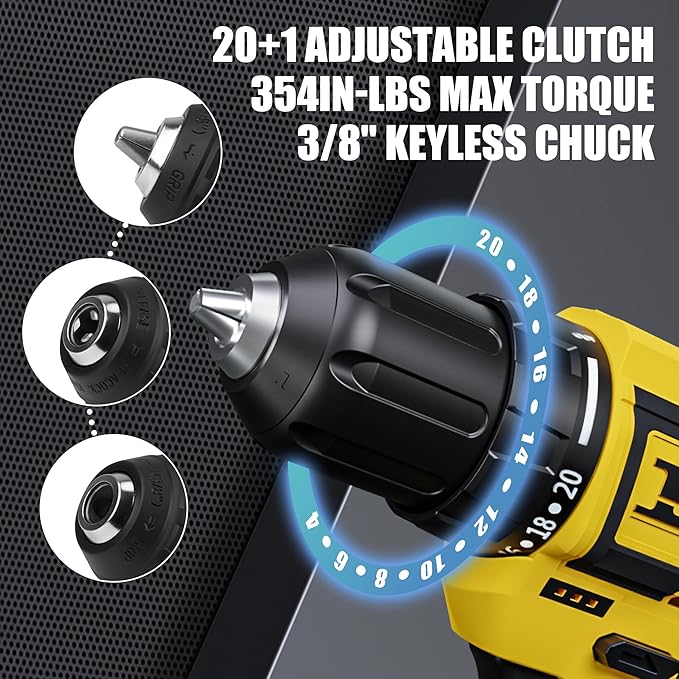 BOSI TOOLS Brushless Cordless Drill Set 16.8V Power Drill Driver Kit with 2 2000mAh Batteries and Charger 3/8-Inch Keyless Chuck 2 Speed 20+1 Position Torque Setting 27pcs Drill Screwdriver Bits