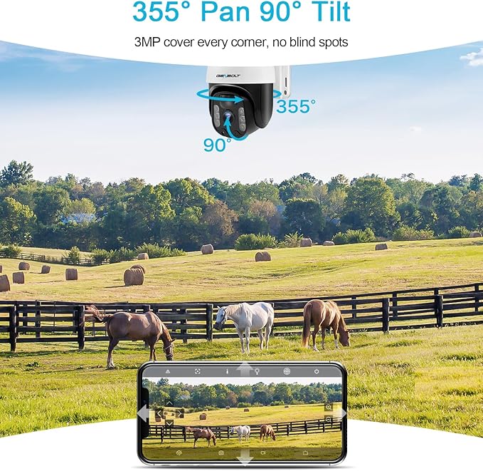 GENBOLT 4G LTE Cellular Solar Security Camera Outdoor Wireless, 8W 15600mAh Battery Operated Surveillance Camera No WiFi, PTZ IP Camera System with SIM Card, PIR Siren Alarm with Humanoid Detection