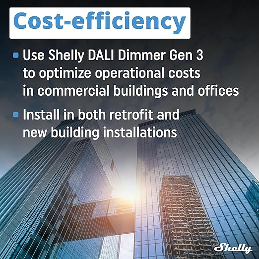 Shelly DALI Dimmer Gen3 | WiFi Smart Dimming | Home Automation | LED Control Gear | BLE Gateway | Smart Schedules | Compatible with Alexa & Google Home | iOS Android App | No Hub Required