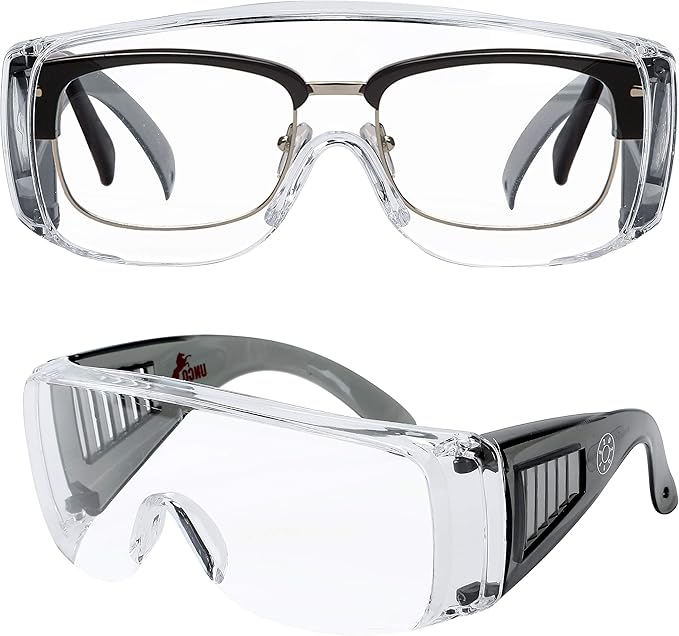 UNCO- Safety Goggles Over Glasses, Protective Goggles, Safety Goggles Anti Fog, Work, Safety Glasses Over