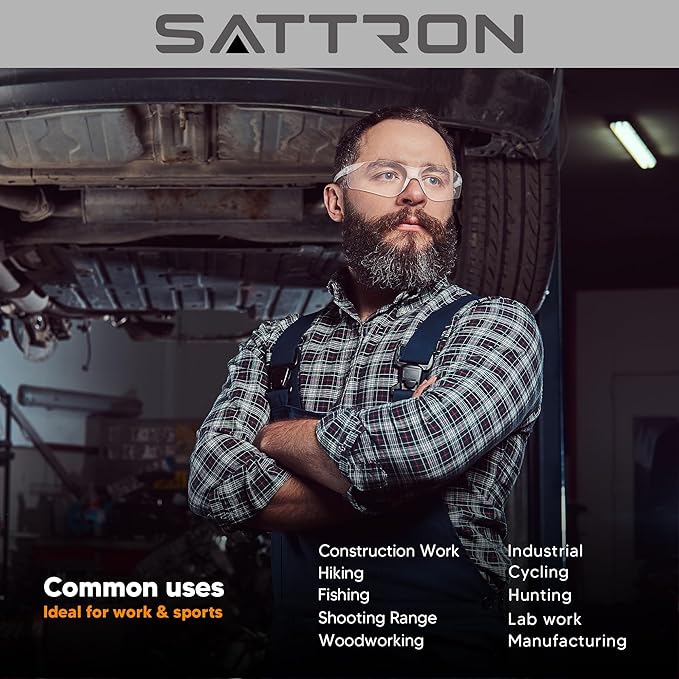 24 Pack Clear Safety Glasses, UV Protection Protective Eyewear for Men Women, ANSI Z87.1 Scratch & Impact Resistant Eye Protection, Ideal for Construction, Sports, Lab, Shooting