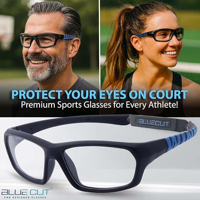 BLUE CUT Sports Protection Goggles, Anti-Fog Lenses Safety Glasses for Basketball, Pickleball and All Outdoor Sports