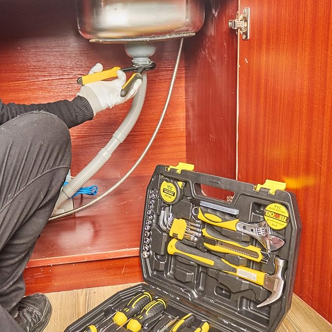 DOWELL Tool Set Tool Kit 62PCS Homeowner Tool Set Wrench Pliers Screwdriver Set Repair Tool Kit