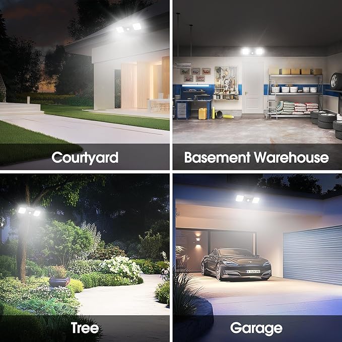 Rechargeable Battery Operated Lights 3-5 Months Endurance Motion Sensor Light Outdoor High Brightness, USB Charging Flood Light for Garage Entryways Yard Indoor Black 1Pack (Small Size)