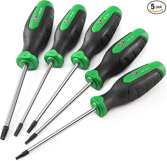 SK 5-Piece Star Screwdriver Set, Magnetic Screwdriver Set, S2 Steel, SureGrip Handle