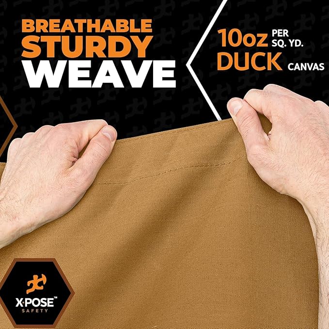Xpose Safety Canvas Tarp - 10oz Tan Canvas Tarps Heavy Duty Water Resistant with Brass Grommets- Multipurpose Outdoor Tarpaulin for Camping, Canopy, Trailer, Equipment Cover 8' x 10' (2 Pack)