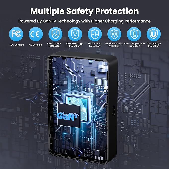 730W USB C Charger Block,10-Ports GaN V Fast Charging Station Hub,QC4.0+3 PD 100W Laptop Charger Wall Power Adapter for MacBook Pro/Air,DELL,iPhone 16/15/14/13,iPad,Galaxy S25,Pixel,Steam Desk-Black