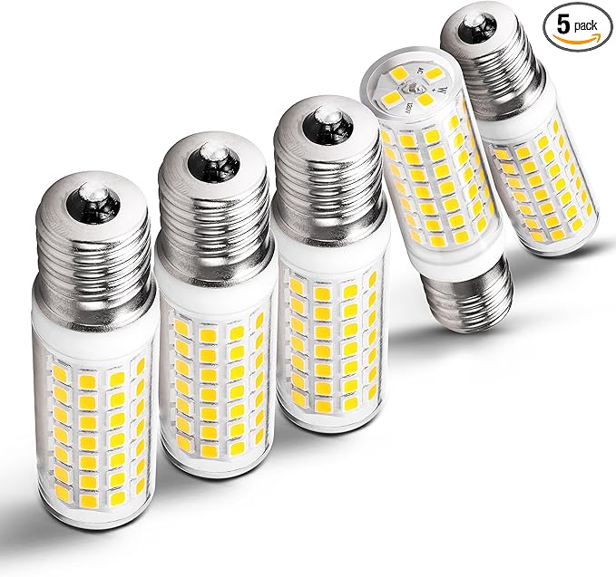 E17 Intermediate Base Light Bulb 6W (60W Halogen Equivalent) 4000K Natural White 700lm 120V LED Ceiling Fan Bulb for Appliance,Desk Lamp,Cabinet,Closet,Chandelier Lighting,Non-dimmable,5pack