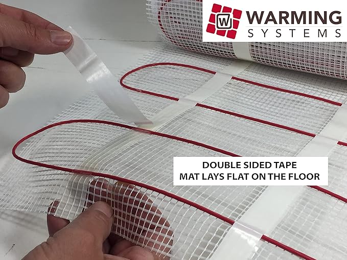 10 Sqft Warming Systems 120 V Electric Tile Radiant Floor Heating Mat with WIFI Touch Screen Programmable Thermostat. Includes Installation Monitor and Floor Temperature Sensor