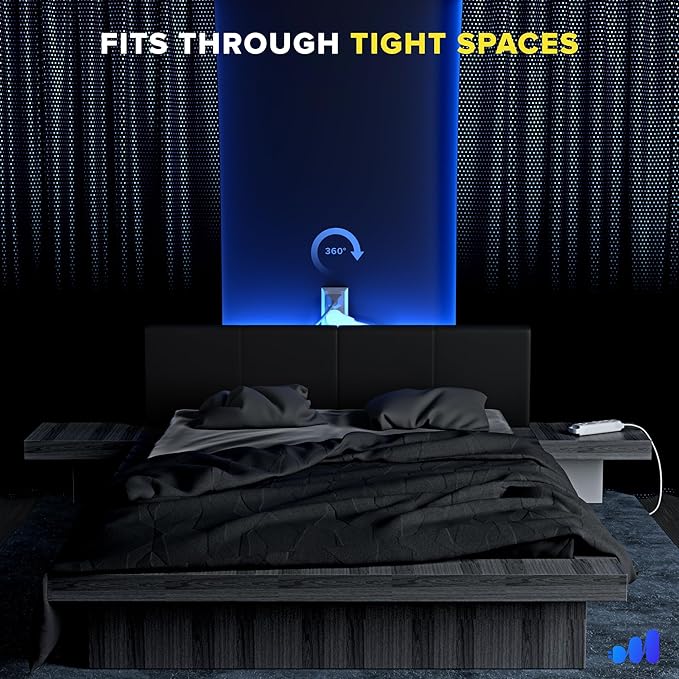 Maximm 15 Ft White 360° Rotating Flat Plug Extension Cord with 3 Outlets on One Side, Versatile Long Reach for Home & Office Use UL-Listed