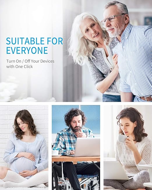 Remote Control Outlet Wireless Light Switch for Household Appliances, Expandable Remote Light Switch Kit, Up to 100 ft Range, FCC Certified, ETL Listed, White (3 Outlets + 1 Remotes)