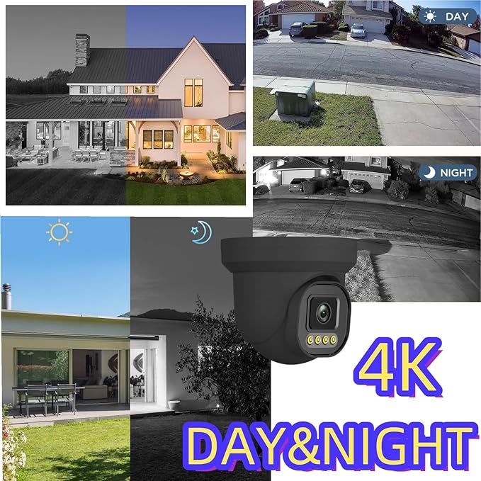 4K NVR PoE Security Camera System Wired, 4pcs Cameras Outdoor Indoor with Person/Pet/Vehicle Detection, for 24-7 Recording, RLK8-520D4-5MP（1TB HDD Inside）