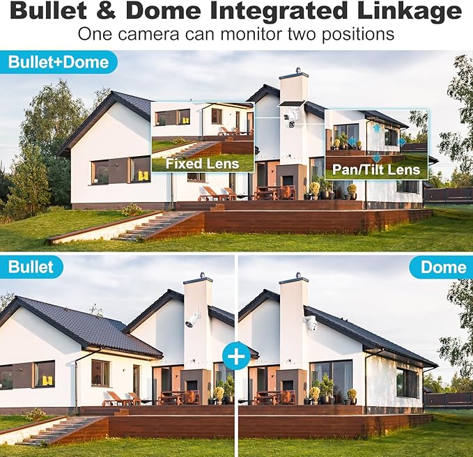 GENBOLT Solar WiFi Security Camera Outdoor Wireless, 8W 15600mAh Battery Powered Home Surveillance Cam CCTV with Dual View, Dual Lens Spotlight IP Cam with Color Night, PIR Detection