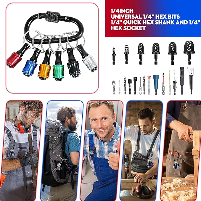 13 Pcs Swage Tool HVAC Repairing Set With Bit Holder, Air Conditioner Copper Tube Expander Swaging Tool Drill Bit, Soft Copper Pipe Swager, 1/4'', 3/8'',1/2'',5/8'',3/4'',7/8'' Swedge HVAC Tool Kit