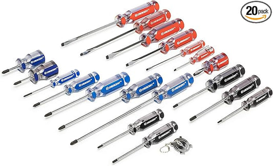 Crescent 20 Piece Phillips/Slotted/Torx Acetate Screwdriver Set - CPS20PieceSET