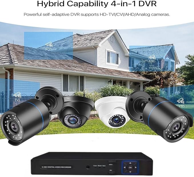 3000TVL Home Security System Surveillance DVR Camera Kits, 4pcs Wired 5MP PoE IP Night Vision Cameras Set with AI Motion Person Vehicle Detection, 4K NVR with 512GB Hard Drive for 24-7 Recording