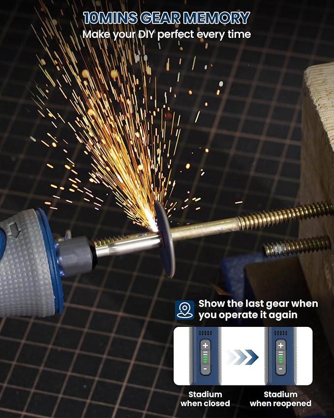 8V Cordless Rotary Tool, Rotary Tool Kit with LED Light, 5-Speed (Max 28000RPM), Upgraded Sanding Belt, 25pcs Rotary Tool Accessories for Grinding, Carving, Engraving, Polishing, Cutting, etc