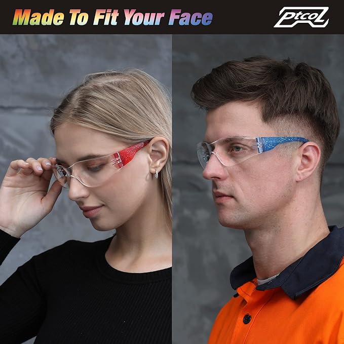 24 Pack Safety Glasses in 6 Galaxy Colors Proective Goggles Anti Scratch, Impact Resistant Clear Eyewear Unisex with ANSI Z87.1 for Laboratory, Shooting, Construction