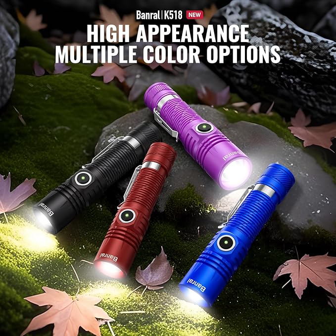 Rechargeable Tactical Flashlights, High Lumens Small Mini USB-C LED Flashlight, Compact EDC Flash Light, 4 Modes&Memory Function, Waterproof Pocket Lights for Home,Camping,Emergency (2, Purple)