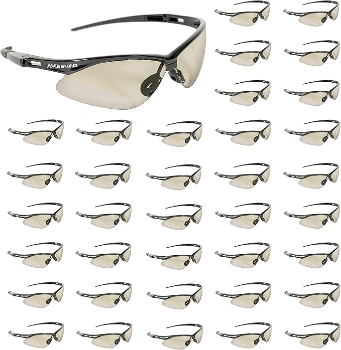 Malta Dynamics APEX Safety Glasses – Construction Safety Glasses for Men and Women with Anti Scratch and Anti Fog Protection, ISEA & ANSI Z87 Compliant (Indoor/Outdoor, 36 Pairs)