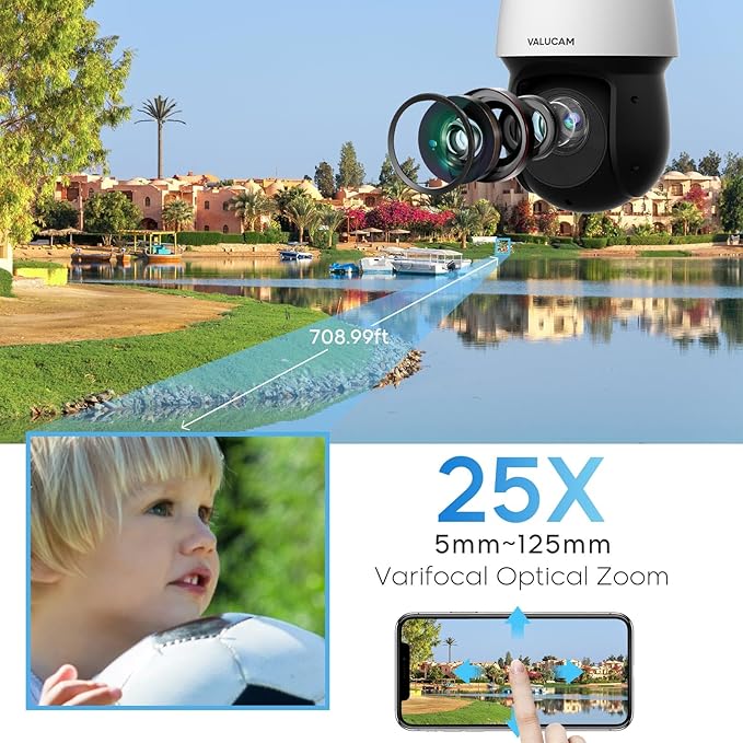 4K PTZ PoE IP Highspeed Dome Outdoor Camera-25x Optical Zoom(5-125mm), PFA Auto Tracking, IVS-Face Detection, SMD4.0, 1/2.8'' Starvis Sensor-0.005lux Starlight Nightvision, Quick Pick, IP66