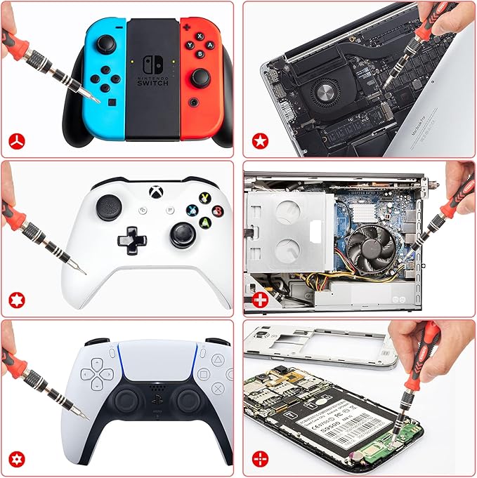 STREBITO Precision Screwdriver Set 124-Piece Electronics Tool Kit with 101 Bits Magnetic Screwdriver Set for Computer, Laptop, Cell Phone, PC, MacBook, iPhone, PS4, PS5, Xbox Repair