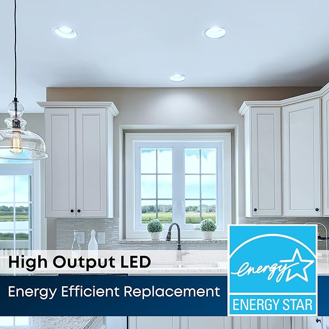 Feit Electric 5 Inch or 6 Inch LED Recessed Lighting Retrofit Downlights, 120 Watt Equivalent High Output, 2000 Lumen 5000K Daylight, Dimmable, 6 Pack LEDR56XHO/950CA/6