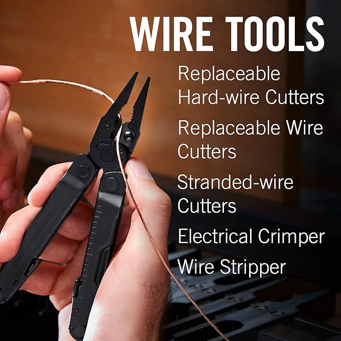 LEATHERMAN, Rebar Multitool with Premium Replaceable Wire Cutters and Saw, Black with MOLLE Sheath