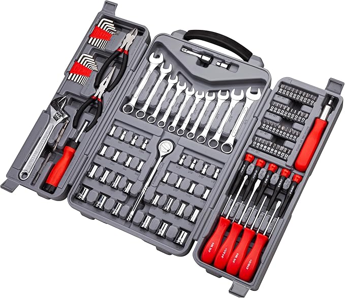 CARTMAN 123 Piece Socket Wrench Set Auto Repair Tool Set Toolbox Storage Case General Household Tool Kit Perfect for Homeowner Diyer Handyman