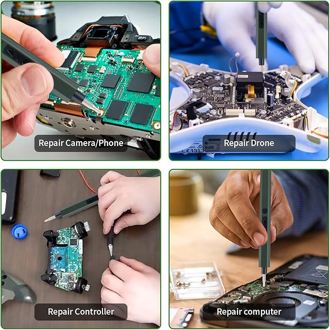 Mini Electric Screwdriver, 66 in 1 Electric Screwdriver Kit with 64 Magnetic Bits, 2 Torque Settings, 3 LED Lights, Precision Screwdriver Cordless Repair Tool Set for Phone Camera Laptop Watch