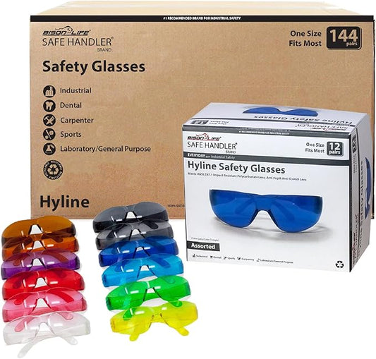 Hyline Anti-Fog Color Safety Glasses Variety, Impact Resistant, Polycarbonate, Anti-Scratch