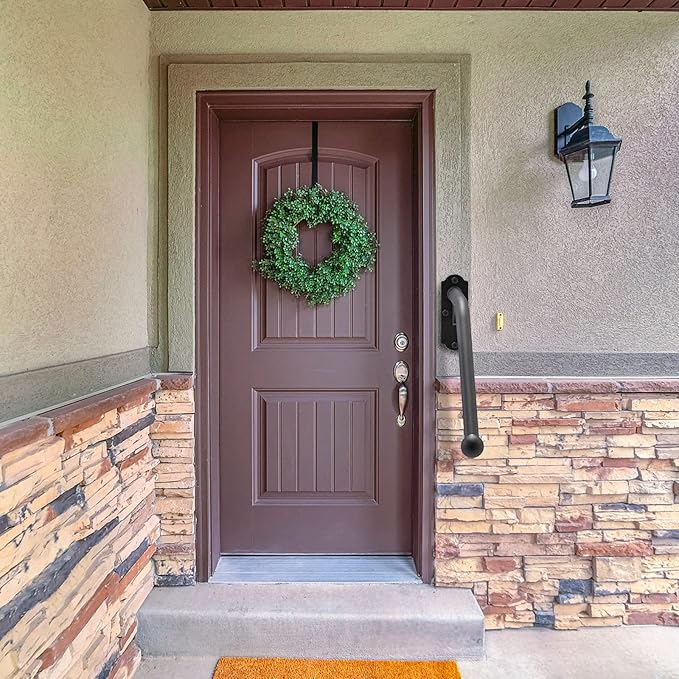 SELEWARE Fully Welded Handrail Iron Handrail for Outdoor Steps Garage Railing Safety Grab Bar for Elderly 24'' Length 1.3'' Dia