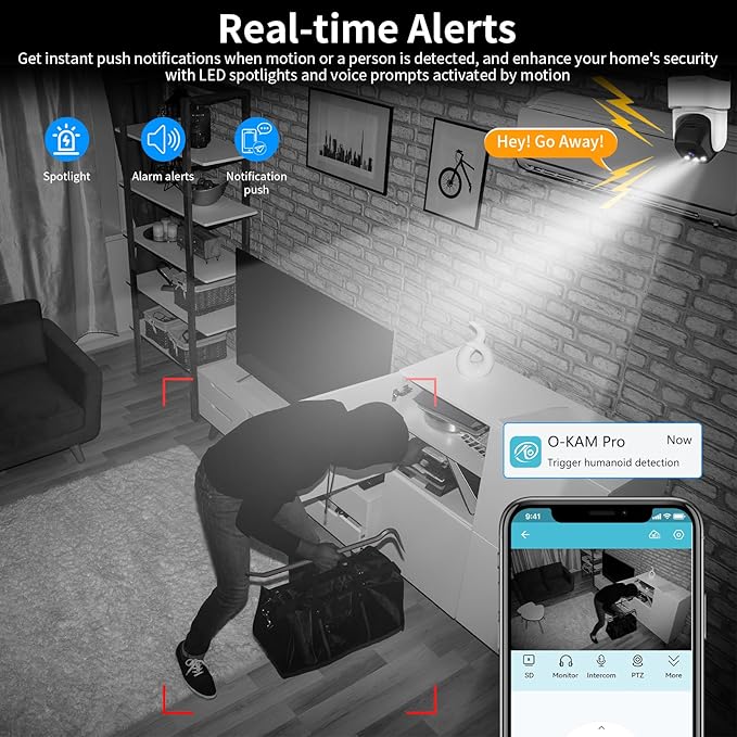 VSTARCAM Pan/Tilt Smart Security Camera, 2K QHD Dog Camera, 2.4GHz with Full Color Night Vision, Motion Detection for Baby and Pet Monitor, 2-Way Audio, Cloud & SD Card Storage(up to 256GB)