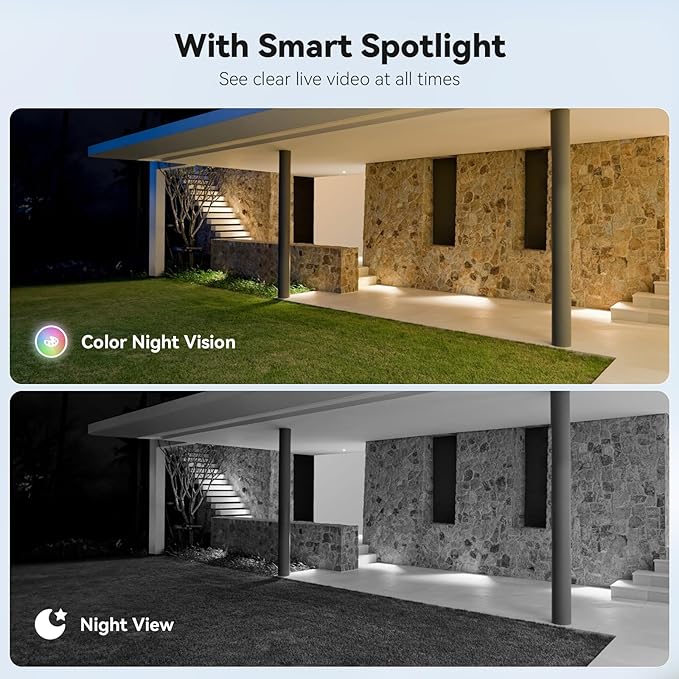 Security Cameras Wireless Outdoor, 2K Color Night Vision, Solar Camera Outdoor Wireless for Home Security, 360°Panoramic View, Weatherproof, 2.4GHz WiFi, 2pack