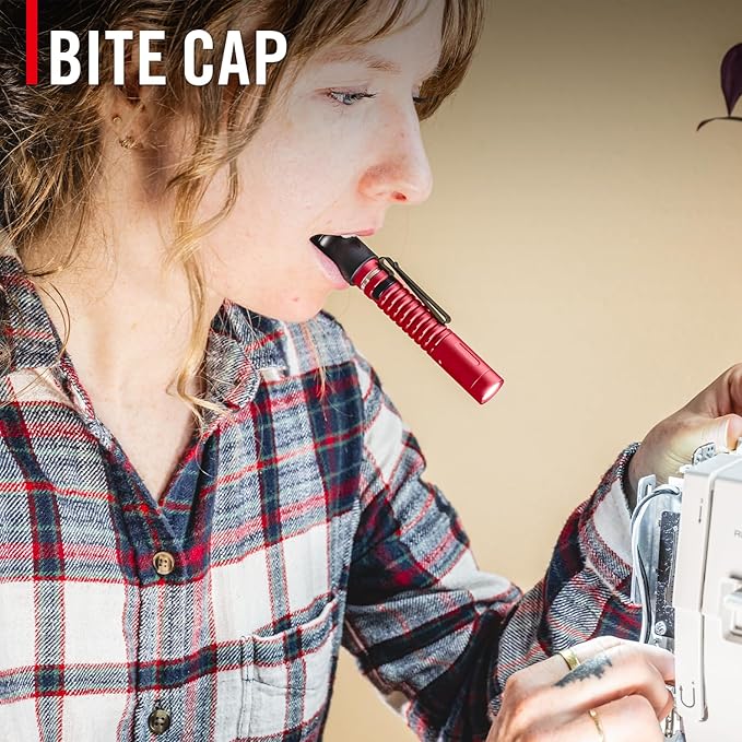 COAST XT10R 280 Lumen USB-C Rechargeable Pocket Flashlight/Penlight with TWIST FOCUS and Two-Way Clip, 3 Bite Caps included, Pocket Size for EDC, Work and Emergencies, RED