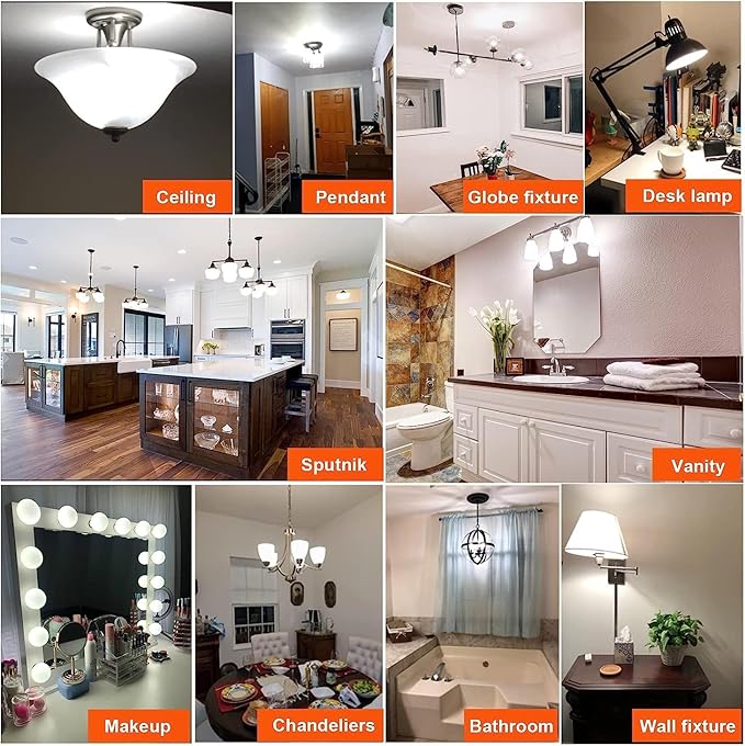 Leools T14 LED Bulb,6W E26 LED Bulb Dimmable Equivalent E26 Bulb 60 Watt,Neutral White 4000K E26 Edison Bulb,AC120V,650lm,CRI90,Clear Glass,Tubular Light Bulb,ETL Listed,Pack of 6