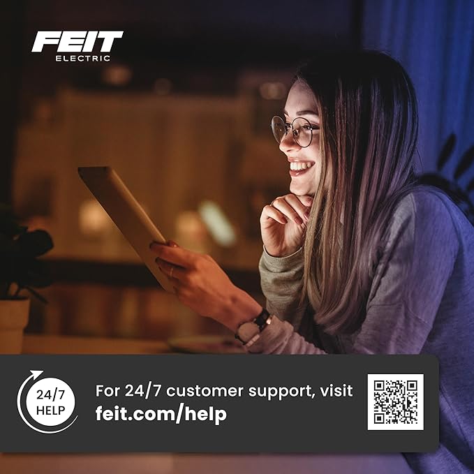 Feit Electric Smart Bulb, 100W Equivalent Color Changing and Tunable White, 2.4Ghz Wifi light bulb, No Hub Needed, Works with Alexa and Google Assistant, High CRI Dimmable LED OM100/RGBW/CA/AG, 1 Pack