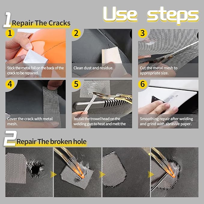 Plastic Welder,2 in 1 Plastic Welding Repair Kit with 1000pcs Hot Staples,2pcs Plastics Welding Rods,knife,Plier, Hot Staples Weld Gun Repair Kit for Car Bumper And Most Plastics(blue)